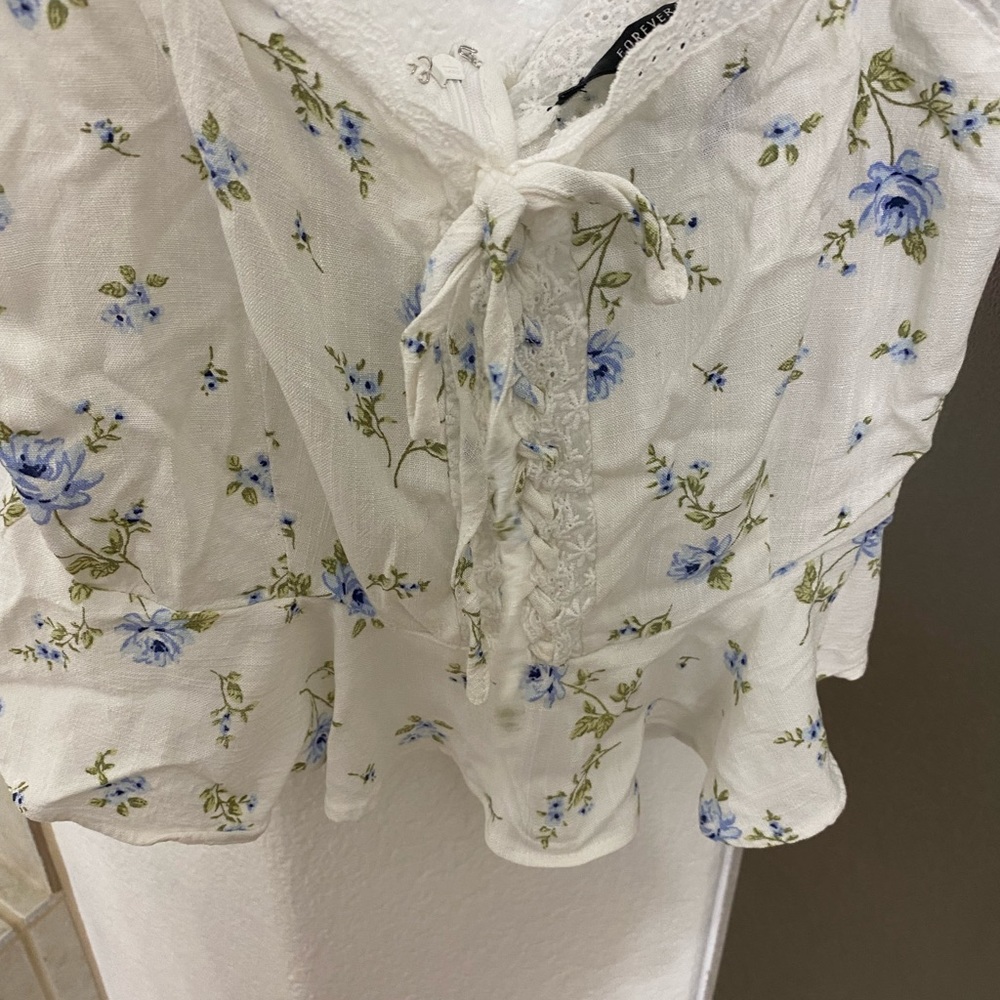 Forever 21 corset crop top with ruffles medium - Picture 5 of 6